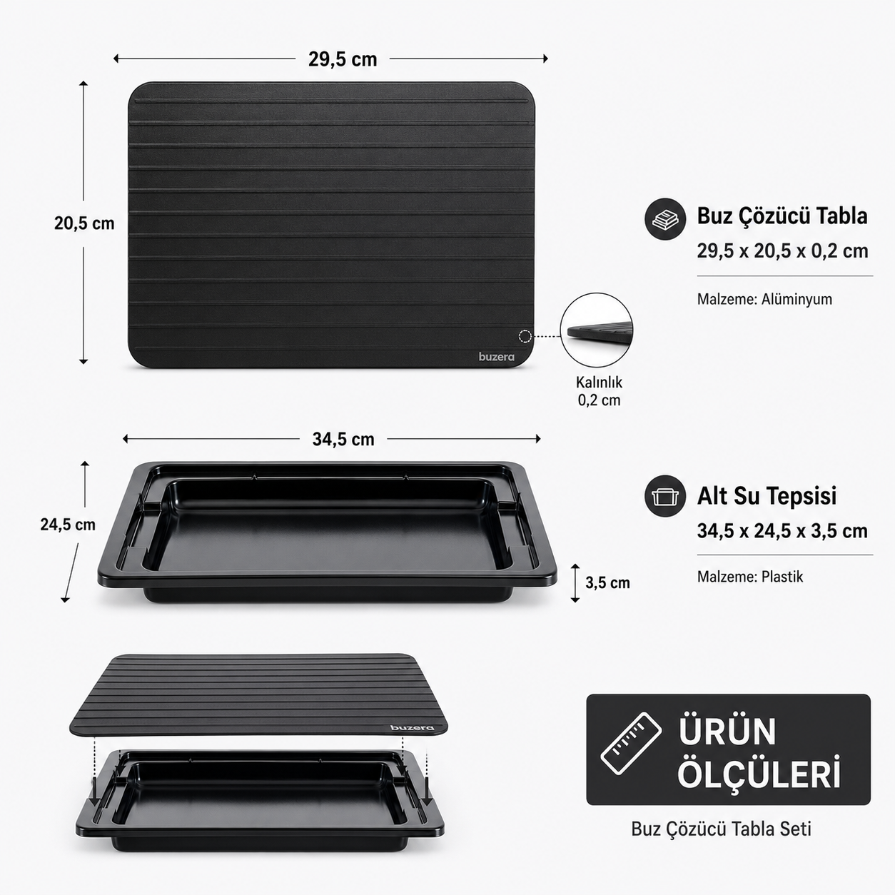 Buzera™ Buz Çözücü Tepsi | Yemeğin En Hızlı Hali